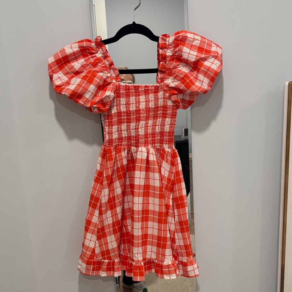 Show Me Your MuMu Red and White Plaid Mini Dress